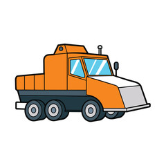 Adobe Illustrator Artwork realistic Construction Cold Planer vehicle on white background vector illustration eps 10