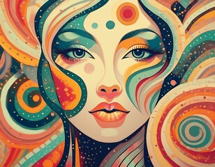 Fototapeta premium Abstract colorful portrait of a woman