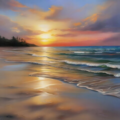 Fototapeta premium sunset at the beach