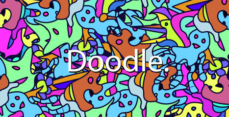 doodle anima colorful handrawn illustration