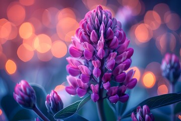 Lupine Flower with Bokeh Background for Spring Floral Designs and Nature-Themed Posters