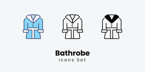 Fototapeta premium Bathrobe icons vector set stock illustration.
