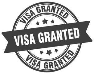 Obraz premium visa granted stamp. visa granted label on transparent background. round sign
