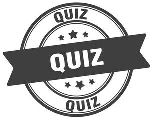 Fototapeta premium quiz stamp. quiz label on transparent background. round sign