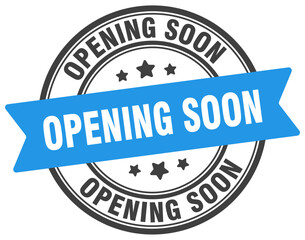 Fototapeta premium opening soon stamp. opening soon label on transparent background. round sign