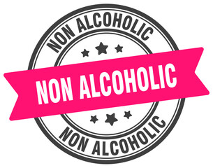 non alcoholic stamp. non alcoholic label on transparent background. round sign