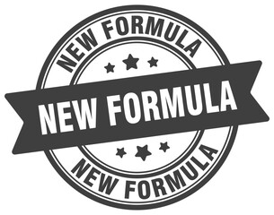 new formula stamp. new formula label on transparent background. round sign