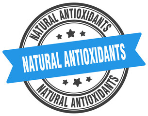 natural antioxidants stamp. natural antioxidants label on transparent background. round sign
