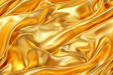 Fototapeta premium Gold Silk satin background fabric texture, elegant fashion textile material