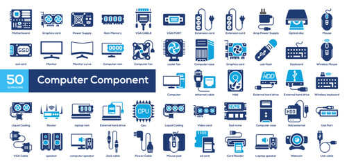 Computer Component Icon Colection