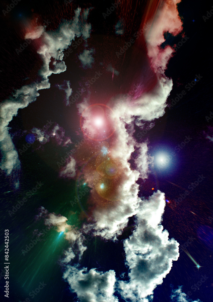 Wall mural galaxy in a free space. 3d rendering