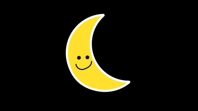 cartoon cute moon face character animation