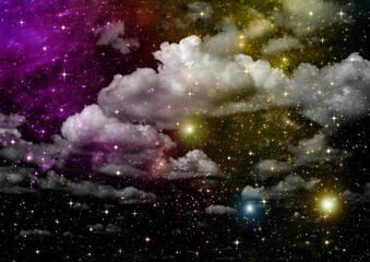 galaxy in a free space. 3D rendering