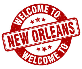 Welcome to New Orleans stamp. New Orleans round sign