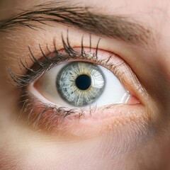 Impact of Light Pollution on Health Close-Up of Dilated Human Eye. Concept Light Pollution, Health Effects, Dilated Human Eye, Impact on Circadian Rhythms