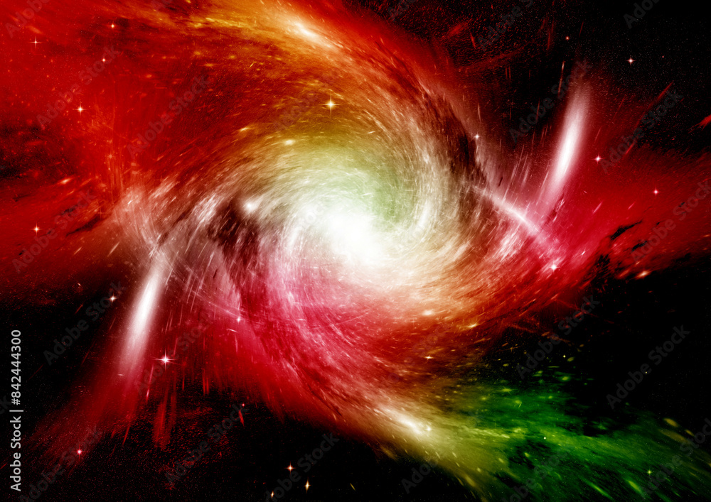 Wall mural galaxy in a free space. 3d rendering