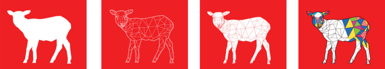 various goat vector for eid al adha