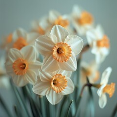 Fototapeta premium Golden Daffodil Bloom: A Showcase of Elegance and Abundance in Spring