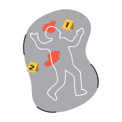 Murder scene icon clipart avatar logotype isolated vector illustration