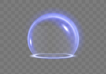 Sphere shield abstract energy protection spheres. Force field globe shell. Dome barrier technology vector set. © kume111000