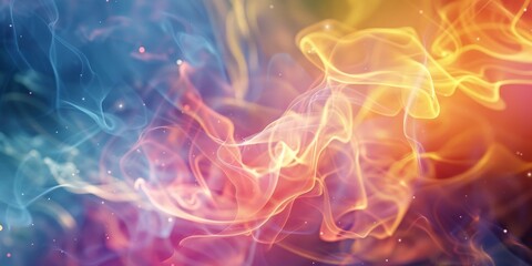 Abstract background with swirling vivid colors in blues, pinks, oranges, and yellows ideal for creative projects and designs. Vibrant and dynamic mix of modern and whimsical elements