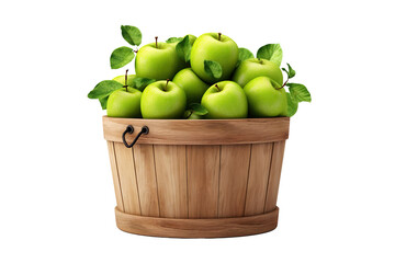 Abundant Harvest in a Wooden Woven Basket on White or PNG Transparent Background.