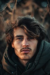 portrait of a person with dark wild hair