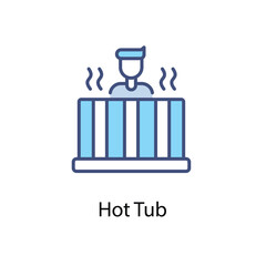 Hot Tub icons vector set stock illustration.