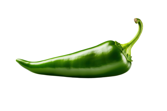 The Lone Warrior: A Green Peppers Standoff on White or PNG Transparent Background.