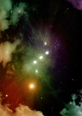 galaxy in a free space. 3D rendering