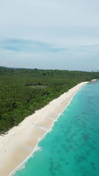 Aerial video over the mandel beach on Banggai Island, Indonesia