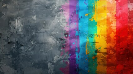 Fototapeta premium abstract expressionist art style of lgbtq+ flag on grey background