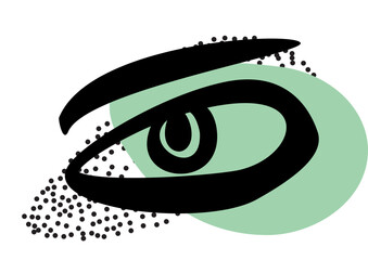 Eyes icon, art optical symbol, eyesight pictogram, eyeball silhouette, eye sign, optical icon hand drawn imitation, vector illustration
