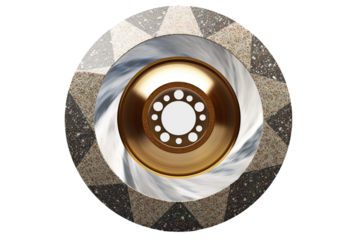 The Mystical Dance of the Whispering Brake Disc on White or PNG Transparent Background.