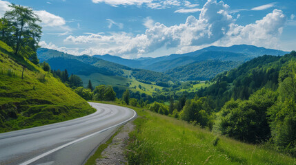 Fototapeta premium Beautiful highway in the mountains 