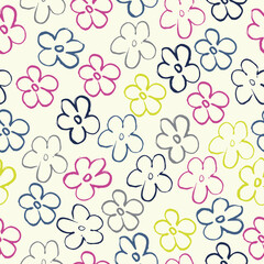 Cute floral pattern in library style. Vector design for paper, cover, fabric, interior decor and other users Liberty style millefleurs.