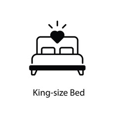 King-size Bed icons vector set stock illustration.