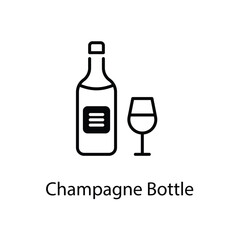 Champagne Bottle icons vector set stock illustration.