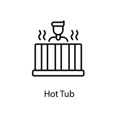 Hot Tub icons vector set stock illustration.