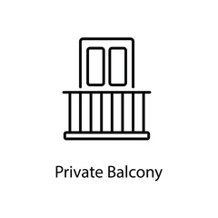 Private Balcony icons vector set stock illustration.