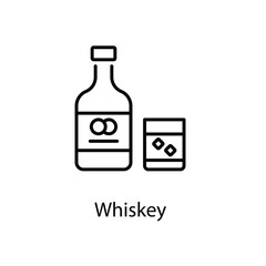 Whiskey icons vector set stock illustration.