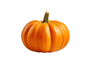 Obraz premium Realistic orange pumpkin illustration, autumn harvest squash clipart PNG, seasonal fall decor graphic for Halloween isolated on Transparent Background