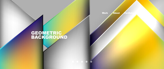 Flowing bright neon gradients geometric abstract background with triangles and lines. Fluid color pattern of color liquid gradient background for wallpaper, banner, background, card, landing page