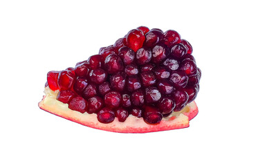 Red pomegranate isolated on white background