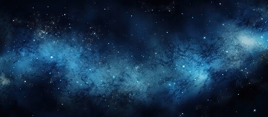 Starry sky captured with a long exposure photography technique, showcasing space stars against a dark background with copy space image.