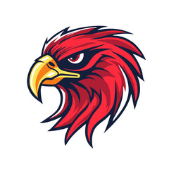 Obraz premium Hawk Head Mascot for Esports Team Logo Flat Color Vector