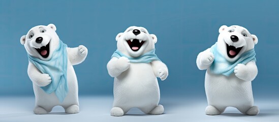 A polar bear character delivering a message on global warming and pollution issues on Earth, with copy space image.