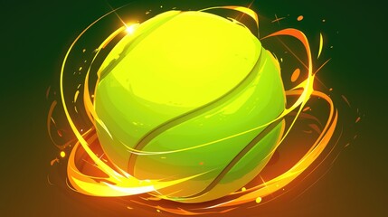 2d illustration of a tennis ball icon