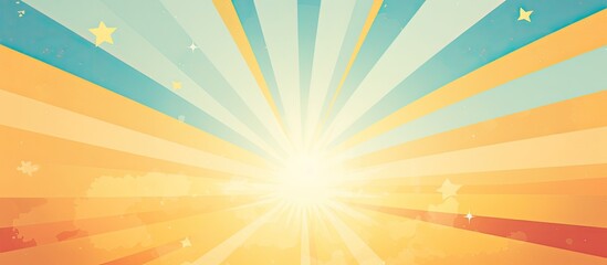 Obraz premium A vintage sun rays' design on old grunge paper with a retro background providing space for an image. Copy space image. Place for adding text and design