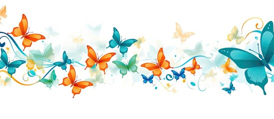 Fototapeta premium Butterfly made of folded paper with copy space image.